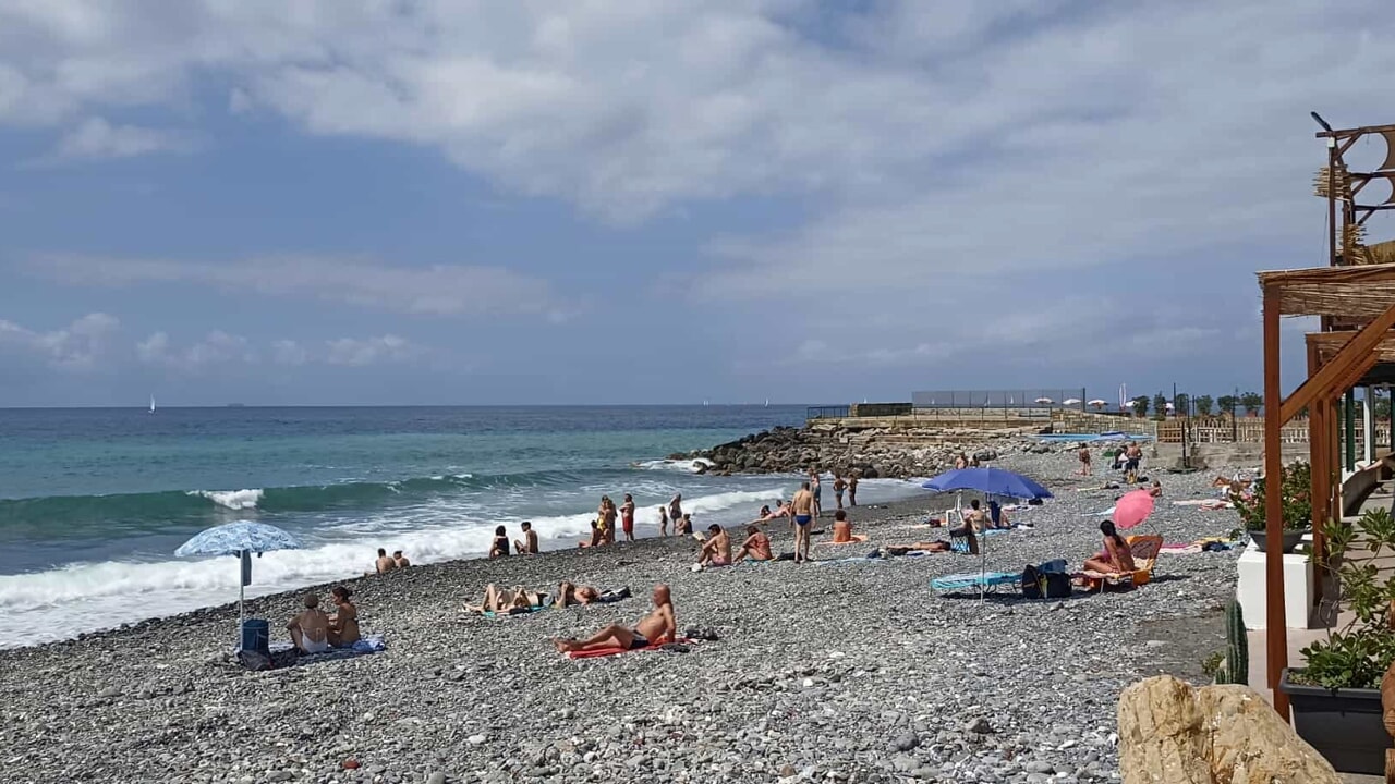 open new free beach free and accessible on the coast of genoa